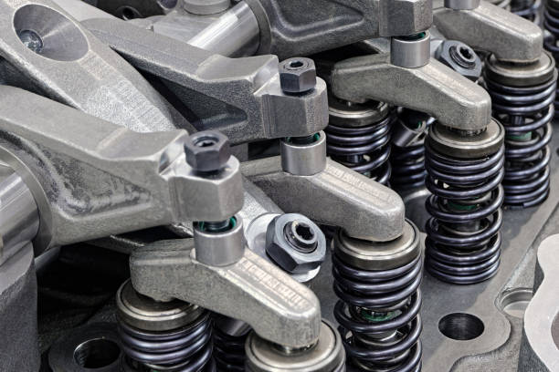 Cylinder head of an internal combustion engine with the cover removed