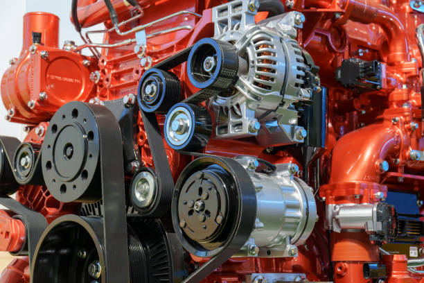Red Engine Close-up
