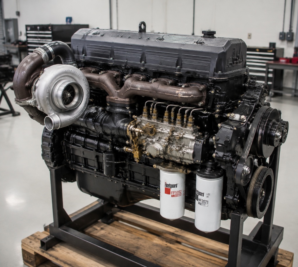 5.9 Cummins 12 valve 6BT engine assembly showing How Much Horsepower Does a 5.9 Cummins Have?