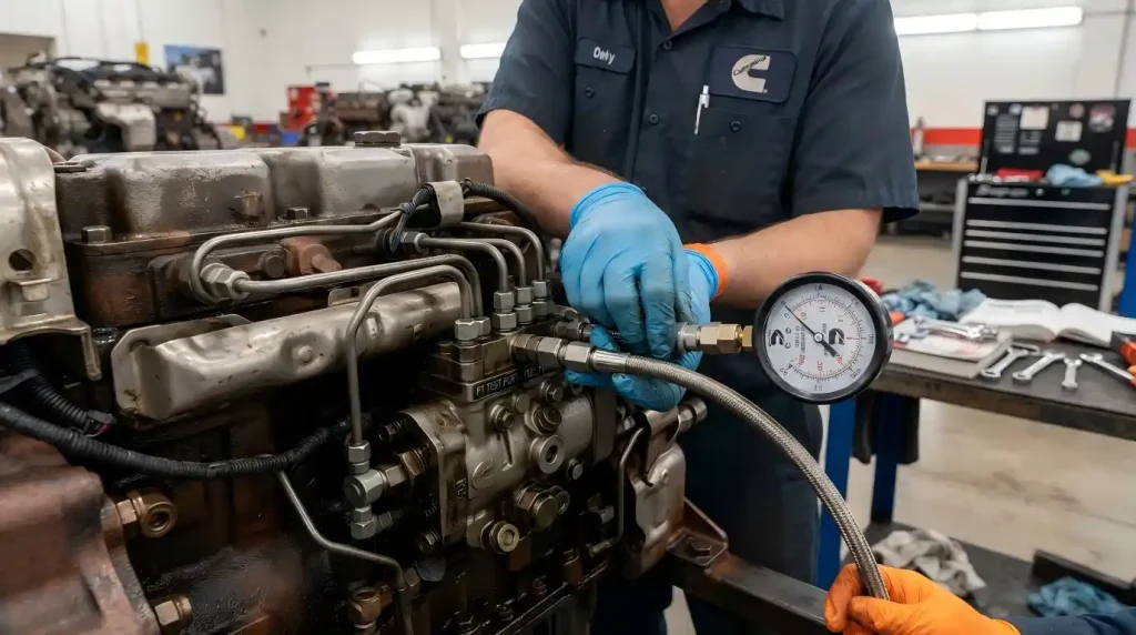diesel engine PT fuel pump test port