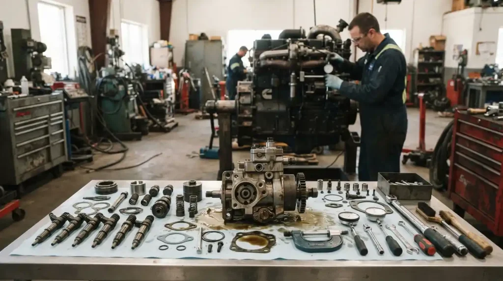 diesel engine repair workshop
