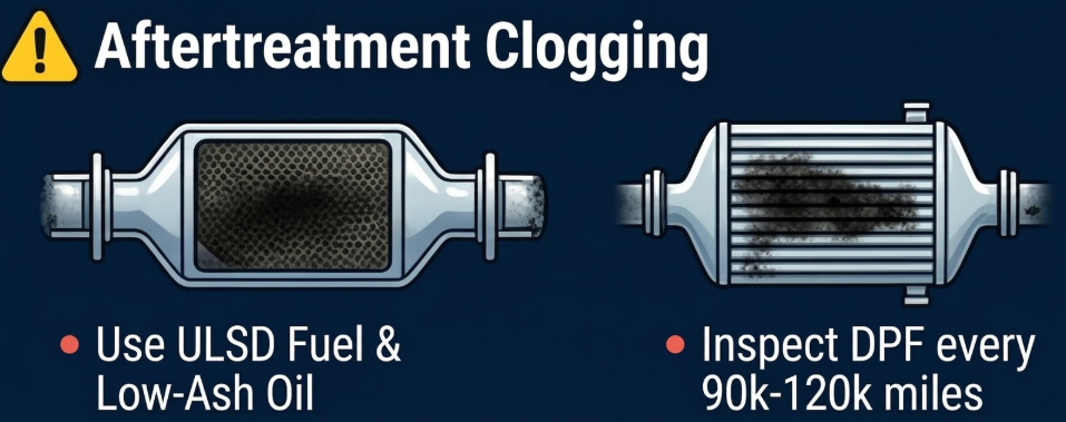 cummins x15 aftertreatment clogging and frequent regeneration